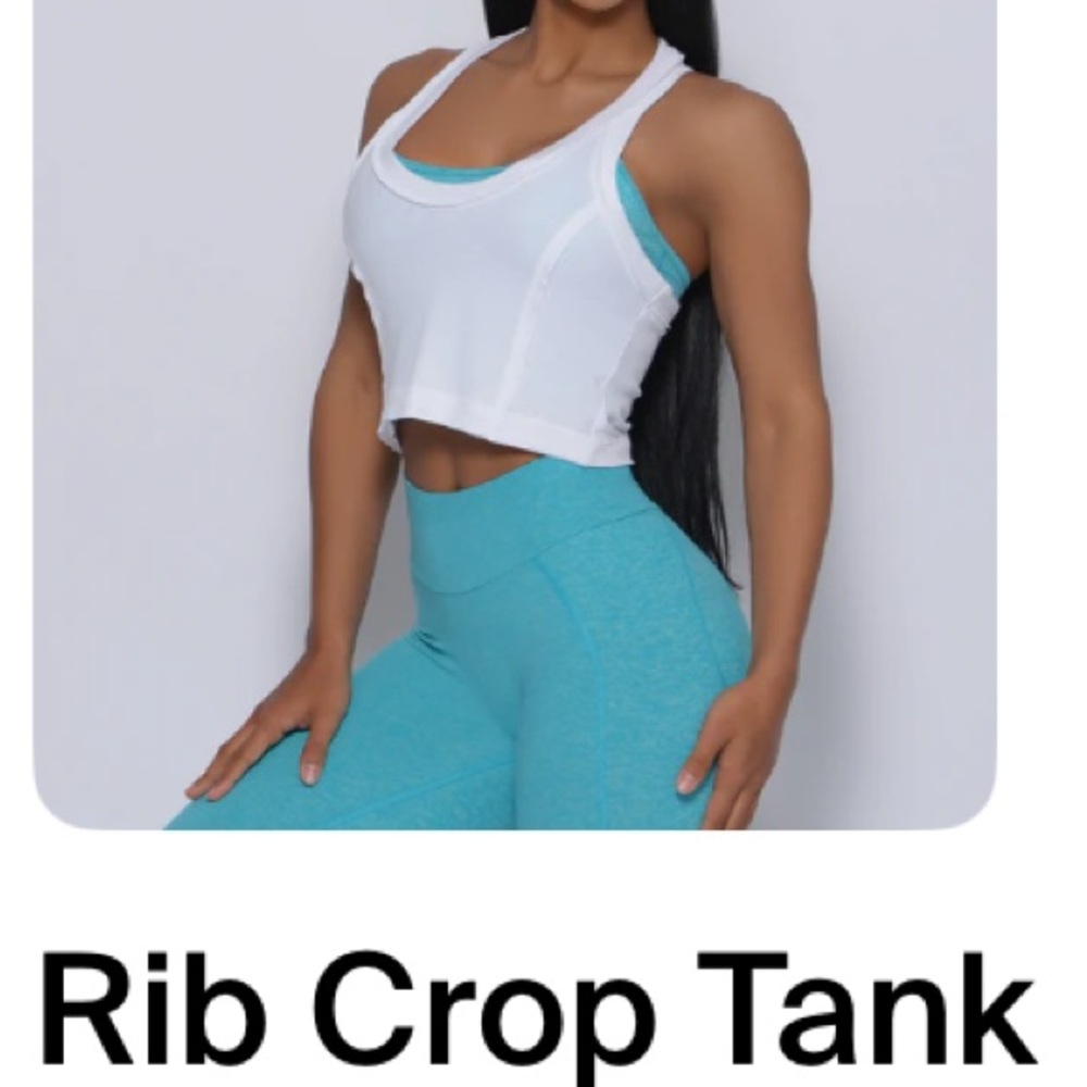 Bombshell Ribbed Raw Edge Crop Tank.